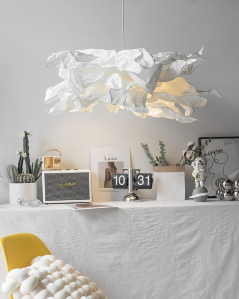 Sculptural Paper Pendant Light for Dining Room and Bedroom Decor