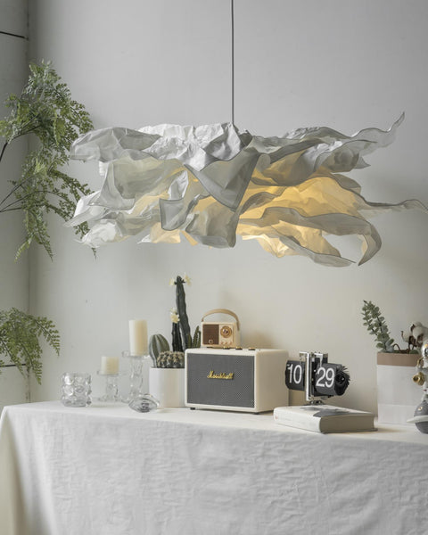 Sculptural Paper Pendant Light for Dining Room and Bedroom Decor