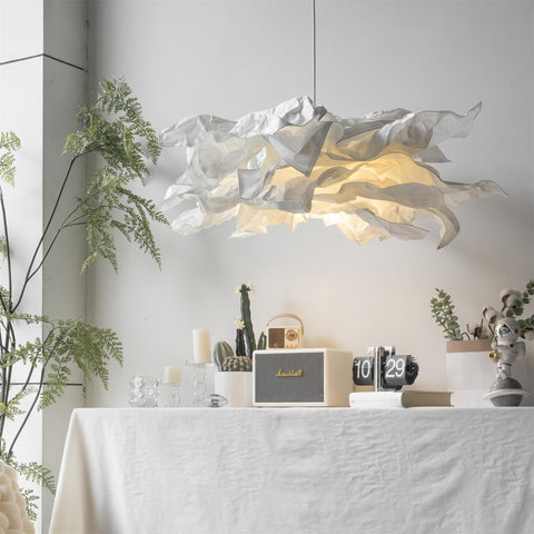 Sculptural Paper Pendant Light for Dining Room and Bedroom Decor