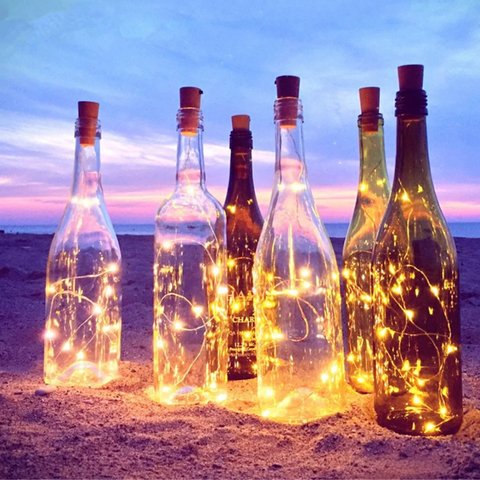 LED Bottle Fairy Lights with Flexible Copper Wire and Battery Power