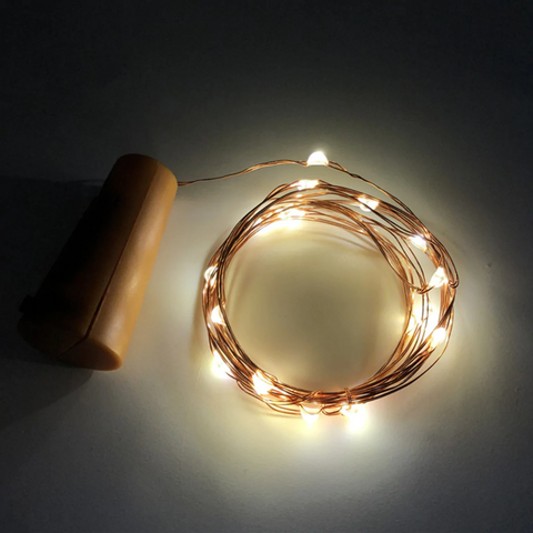 LED Bottle Fairy Lights with Flexible Copper Wire and Battery Power