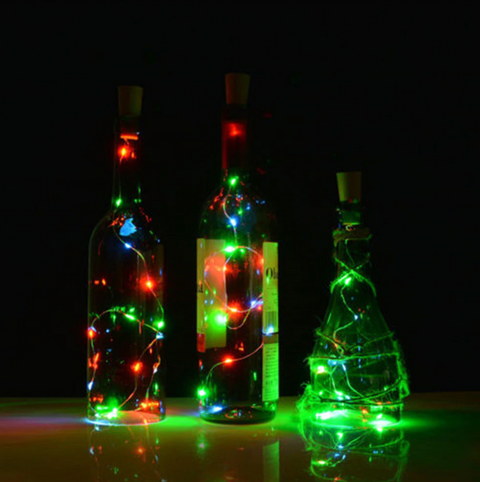 LED Bottle Fairy Lights with Flexible Copper Wire and Battery Power