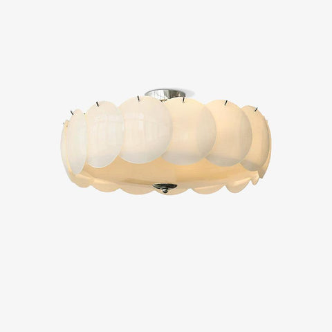 Petal Glass Semi-Flush Ceiling Light for Bedroom and Living Room