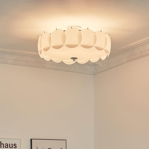 Petal Glass Semi-Flush Ceiling Light for Bedroom and Living Room