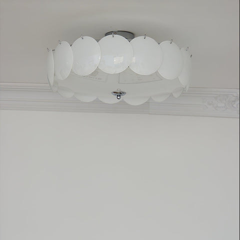 Petal Glass Semi-Flush Ceiling Light for Bedroom and Living Room