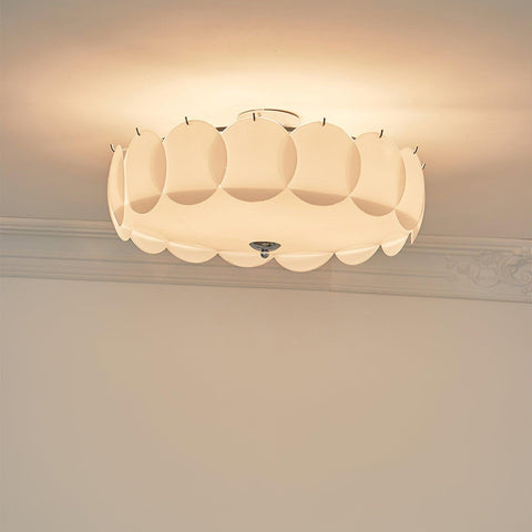 Petal Glass Semi-Flush Ceiling Light for Bedroom and Living Room