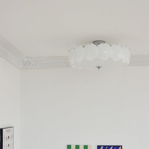 Petal Glass Semi-Flush Ceiling Light for Bedroom and Living Room