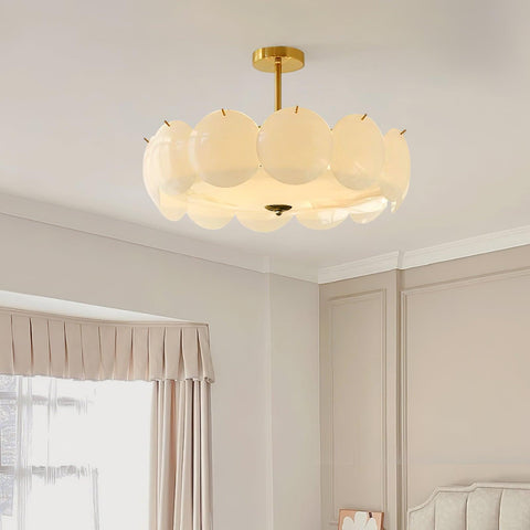 Petal Glass Semi-Flush Ceiling Light for Bedroom and Living Room