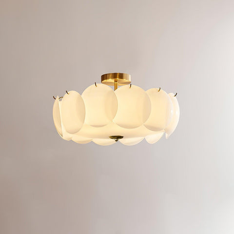 Petal Glass Semi-Flush Ceiling Light for Bedroom and Living Room