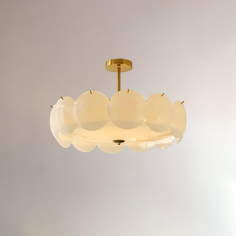 Petal Glass Semi-Flush Ceiling Light for Bedroom and Living Room