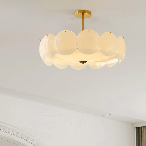 Petal Glass Semi-Flush Ceiling Light for Bedroom and Living Room