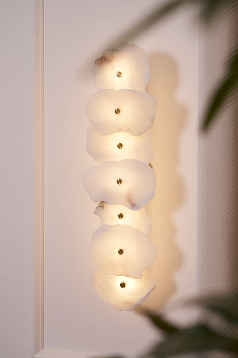 Petra Alabaster Wall Lamp with Layered Stone Panels