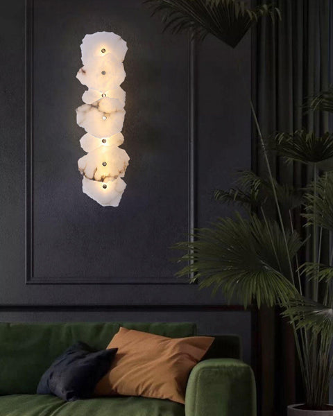 Petra Alabaster Wall Lamp with Layered Stone Panels