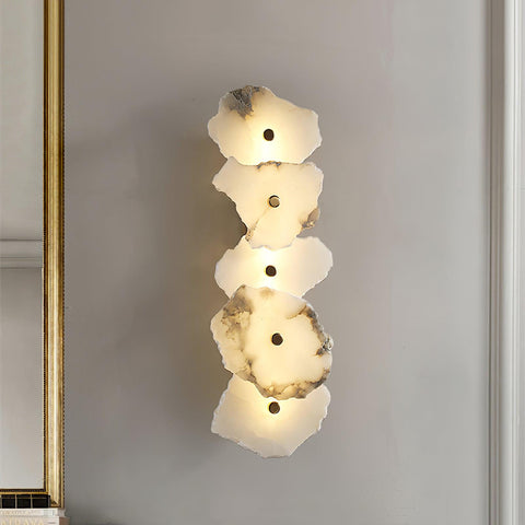 Petra Alabaster Wall Lamp with Layered Stone Panels