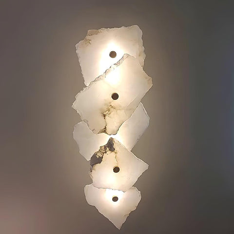 Petra Alabaster Wall Lamp with Layered Stone Panels