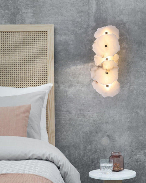 Petra Alabaster Wall Lamp with Layered Stone Panels