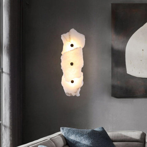 Petra Alabaster Wall Lamp with Layered Stone Panels