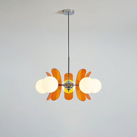 Mid-Century Floral Globe Chandelier for Bedrooms and Creative Offices