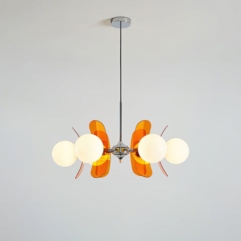 Mid-Century Floral Globe Chandelier for Bedrooms and Creative Offices
