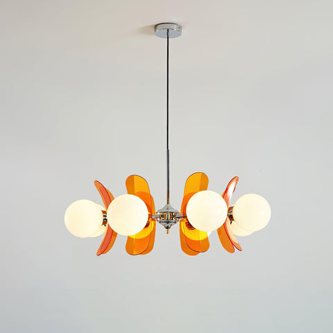 Mid-Century Floral Globe Chandelier for Bedrooms and Creative Offices