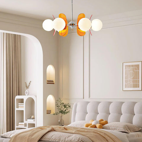 Mid-Century Floral Globe Chandelier for Bedrooms and Creative Offices