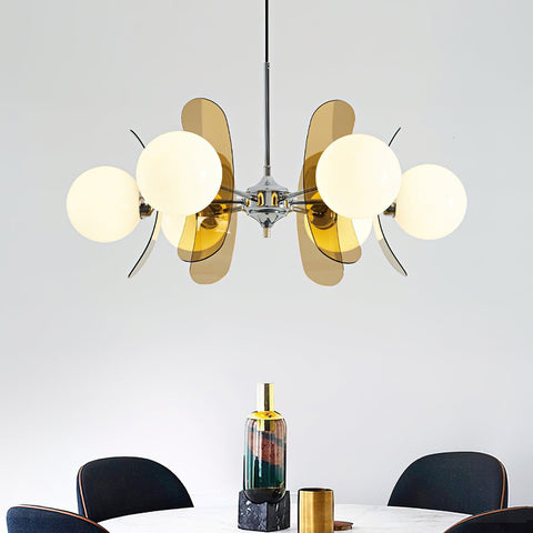 Mid-Century Floral Globe Chandelier for Bedrooms and Creative Offices