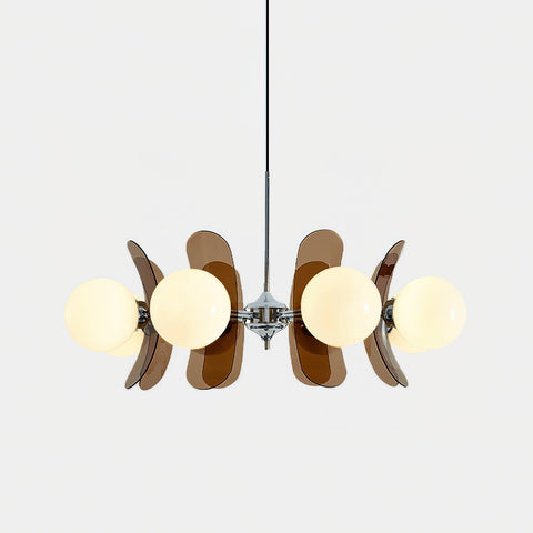Mid-Century Floral Globe Chandelier for Bedrooms and Creative Offices