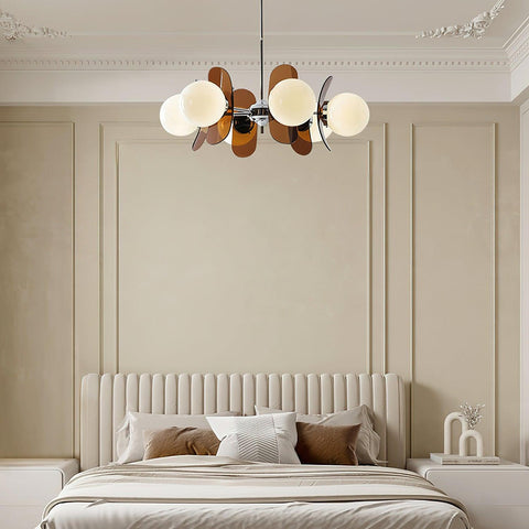 Mid-Century Floral Globe Chandelier for Bedrooms and Creative Offices