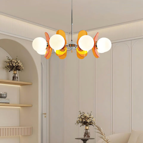 Mid-Century Floral Globe Chandelier for Bedrooms and Creative Offices