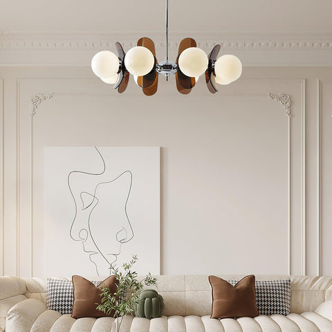 Mid-Century Floral Globe Chandelier for Bedrooms and Creative Offices