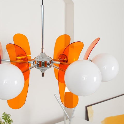 Mid-Century Floral Globe Chandelier for Bedrooms and Creative Offices
