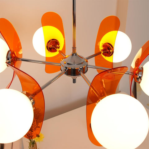 Mid-Century Floral Globe Chandelier for Bedrooms and Creative Offices