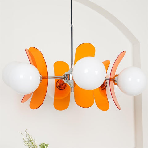 Mid-Century Floral Globe Chandelier for Bedrooms and Creative Offices