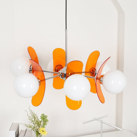 Mid-Century Floral Globe Chandelier for Bedrooms and Creative Offices