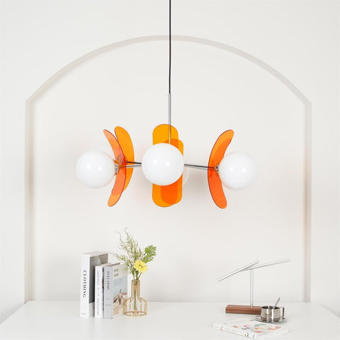 Mid-Century Floral Globe Chandelier for Bedrooms and Creative Offices