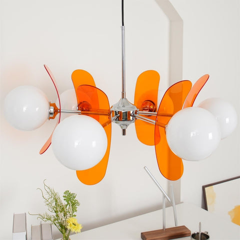 Mid-Century Floral Globe Chandelier for Bedrooms and Creative Offices