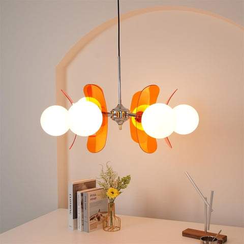 Mid-Century Floral Globe Chandelier for Bedrooms and Creative Offices