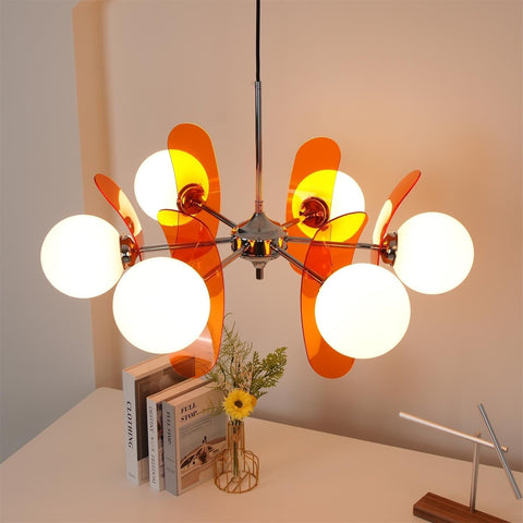 Mid-Century Floral Globe Chandelier for Bedrooms and Creative Offices