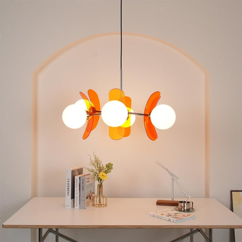 Mid-Century Floral Globe Chandelier for Bedrooms and Creative Offices