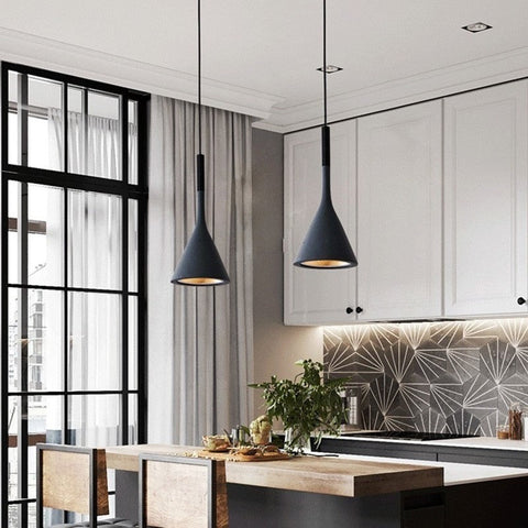 Nordic Wood and Aluminum Pendant Light for Kitchen Islands and Bedsides