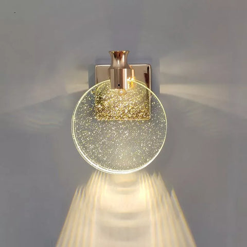 Round LED Wall Sconce with Bubble Glass for Ambient Room Lighting