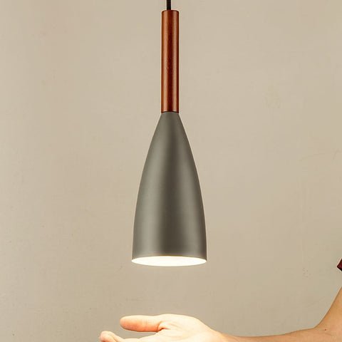 Nordic Wood and Aluminum Pendant Light for Kitchen Islands and Bedsides