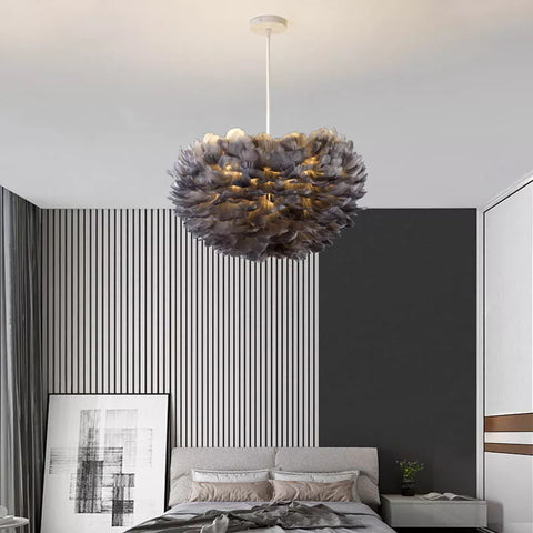 Feather Globe Pendant Light for Bedrooms, Nurseries, and Living Rooms