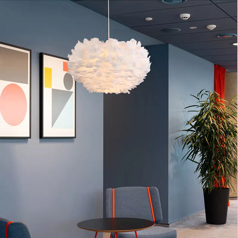 Feather Globe Pendant Light for Bedrooms, Nurseries, and Living Rooms