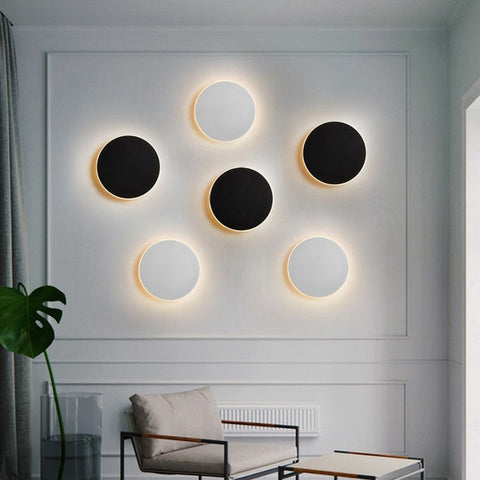 Round Aluminum LED Wall Sconce for Hallways, Bedrooms, and Living Rooms