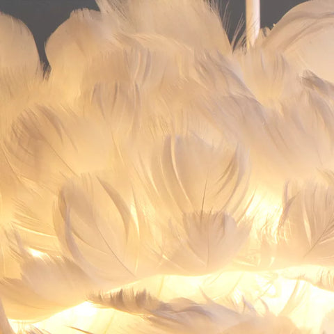 Feather Globe Pendant Light for Bedrooms, Nurseries, and Living Rooms