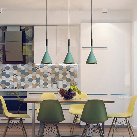 Nordic Wood and Aluminum Pendant Light for Kitchen Islands and Bedsides