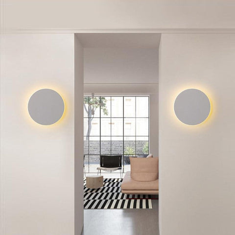 Round Aluminum LED Wall Sconce for Hallways, Bedrooms, and Living Rooms