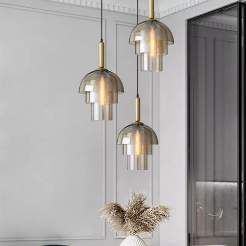 Smoked Glass Pendant Light for Kitchen Island and Dining Lighting
