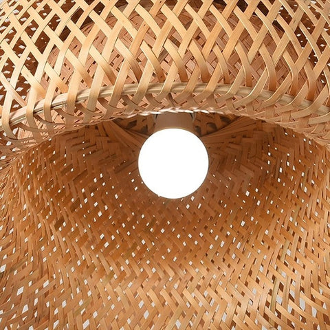 Woven Bamboo Ceiling and Pendant Light for Dining and Living Rooms